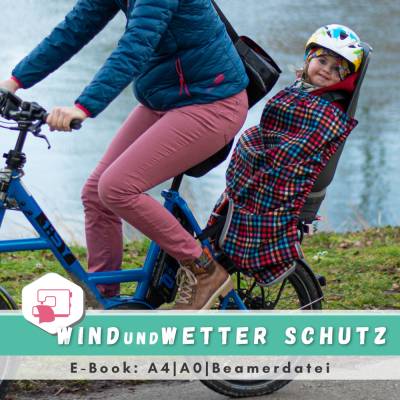 Schnittmuster - Kindersitz Beinwärmer, SNUGLY- Wind- und Wetterschutz für den Fahrradsitz