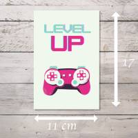 Level Up Geburtstagskarte Gamer Girl sofort Download, PDF Bild 3