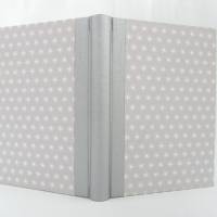 Notizbuch DIN A5, 150 Blatt, metallic silber hellgrau, handgefertigt Hardcover Bild 2