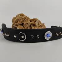 Hundehalsband aus Echtleder, mit Leder unterlegt, Handarbeit Bild 1