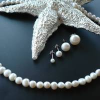 Schwarzes Lederarmband mit echten Süßwasser-Perlen,Perlenarmbänder mit Leder, Lederarmbänder,Geschenk Freundin,modernes Bild 5