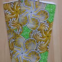 Wachsbatik-Stoff - 50cm/Einheit - große Blüten Grün, Gelb, Braun - afrikanischer Baumwollstoff - Wachsdruck Bild 6