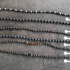 DRAHTORIA Kette für den Mann  mit schwarzen und farbigen Lavaperlen Edelstahl Hämatit Perlenkette Edelstein Männer Herre Bild 9