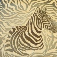 3 Servietten / Motivservietten Zebra  schwarz - weiß  /  Afrika Motive A 10 Bild 1