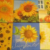6 Servietten / Motivservietten  Blumen / Sonnenblumen  Motive Mix 2 Bild 1