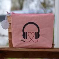 Headset/Kopfhörertasche  Reisetasche Urlaubstäschchen rosa Bild 1