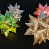 Origami Bastelset Bascetta Farbwahl 10 Sterne transparent  Blätter 5,0 cm x 5,0 cm Bild 1