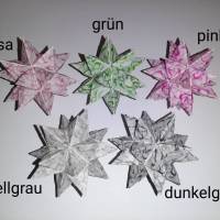 Origami Bastelset Bascetta Farbwahl 10 Sterne transparent  Blätter 5,0 cm x 5,0 cm Bild 3