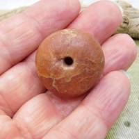 große antike Stein-Perle aus der Sahara - brauner Calcit - großes Calcit Stein Rondell - 27,4mm Bild 6