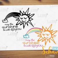 Fröhliches Sommermotiv Plotterdatei mit Sonnenschein und Herz süße Vektorgrafik SVG DXF Digistamp Png PDF mit Regenbogen Bild 1