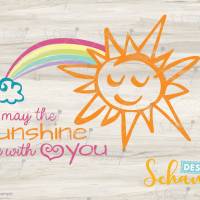 Fröhliches Sommermotiv Plotterdatei mit Sonnenschein und Herz süße Vektorgrafik SVG DXF Digistamp Png PDF mit Regenbogen Bild 3
