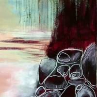 "Seerose" 80 x 80 cm Acrylbild Bild 4