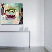 "Seerose" 80 x 80 cm Acrylbild Bild 5