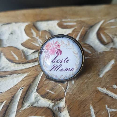 Brosche Pin Anstecknadel Cabochon 20mm beste Mama
