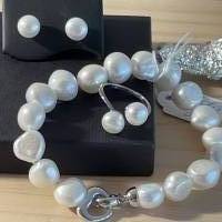 Echtes Perlenarmband mit Echt Silber Herz-Verschluss,Traumhaft schönes Perlenarmband mit Silber Herz,Perlenarmband Hochz Bild 1