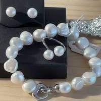 Echtes Perlenarmband mit Echt Silber Herz-Verschluss,Traumhaft schönes Perlenarmband mit Silber Herz,Perlenarmband Hochz Bild 7