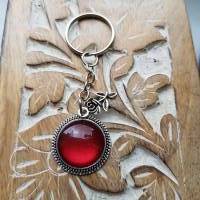 rote Rose Schlüsselanhänger silberfarbe 20mm Anhänger Geschenk für die Freundin Bild 1