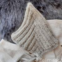 Wunderbar zarte weiche Mütze aus Alpaka. Farbe beige/grau, Größe 1-3 Monate Bild 1