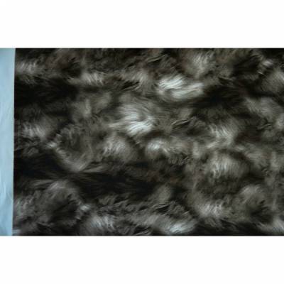 dunkelbrauner Baumwollstoff mit Felldruck Pelz 50 x 150 cm Hosenstoff Taschen