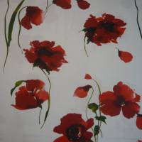 14,00 EUR/m Baumwolle Stoff Mohnblumen rot auf weiß / COQUELICOTS Bild 3