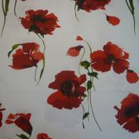 14,00 EUR/m Baumwolle Stoff Mohnblumen rot auf weiß / COQUELICOTS Bild 4