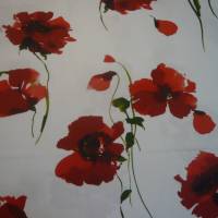 14,00 EUR/m Baumwolle Stoff Mohnblumen rot auf weiß / COQUELICOTS Bild 6
