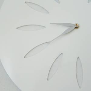 Design-Wanduhr mit Blumen-Dekor, Weiss, 35cm oder 40cm Ø Bild 4