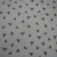12,60 EUR/m Stoff Canvas / Dekostoff Biene / Bienen / Imkern auf hellbeige Leinenoptik Bild 2
