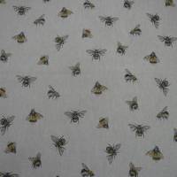 12,60 EUR/m Stoff Canvas / Dekostoff Biene / Bienen / Imkern auf hellbeige Leinenoptik Bild 3