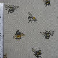 12,60 EUR/m Stoff Canvas / Dekostoff Biene / Bienen / Imkern auf hellbeige Leinenoptik Bild 7