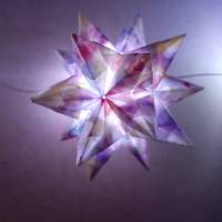 Origami Bastelset Bascetta 10 Sterne transparent bunte Blüten 5,0 cm x 5,0 cm Bild 1