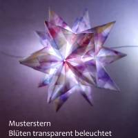 Origami Bastelset Bascetta 10 Sterne transparent bunte Blüten 5,0 cm x 5,0 cm Bild 2