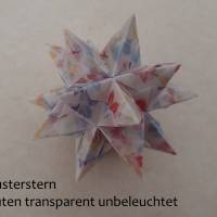 Origami Bastelset Bascetta 10 Sterne transparent bunte Blüten 5,0 cm x 5,0 cm Bild 3