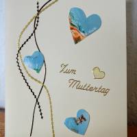 Grußkarte mit Herz zum Muttertag - handgefertigt – Design  Ulrike Kröll Bild 1