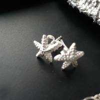 Handgefertigte Süßwasser Perlenkette mit Echt Silber Seestern,Unikat,Silber-Graue Perlenkette,moderne Perlenkette,Brauts Bild 8