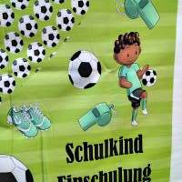 Schultüten-Panel Fußball, Soccer, French - Terry, 0,74 x 1,20m, grün Bild 6