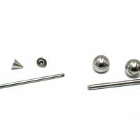 5 Perlenstäbe, mit Kugel oder Kegel , Wechselringe,Wechselstäbe,  Edelstahl Bild 1
