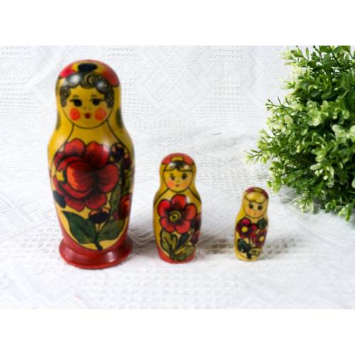 7pcs Gemalte Blumen Matroschka Babuschka russische Holzpuppe Figuren 