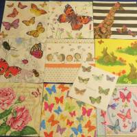10 Servietten / Motivservietten  Schmetterlinge  Mix 3  / Blumen / Rosen / Tiere / kunterbunt Bild 1