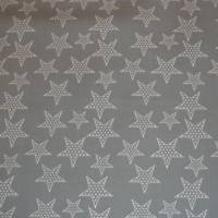 11,10 EUR/m Stoff Baumwolle Sterne weiß auf grau Bild 2