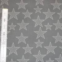 11,10 EUR/m Stoff Baumwolle Sterne weiß auf grau Bild 8