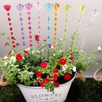 Blumenstecker Pflanzenstecker Gartenstecker mit Herz in 9 Farben zur Auswahl Bild 1