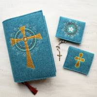 Bestickte Gotteslobhülle aus Filz *Kreuz mit Ornamente *individuell angefertigt Bild 10
