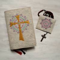 Bestickte Gotteslobhülle aus Filz *Kreuz mit Ornamente *individuell angefertigt Bild 9
