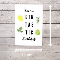 Geburtstagskarte: Have a GIN-tastic Birthday, sofort Download mit Umschlag als PDF Bild 3