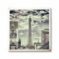Paris, Eiffelturm, Stadtansichten, Foto auf Holz 22x22 cm, handmade Bild 2