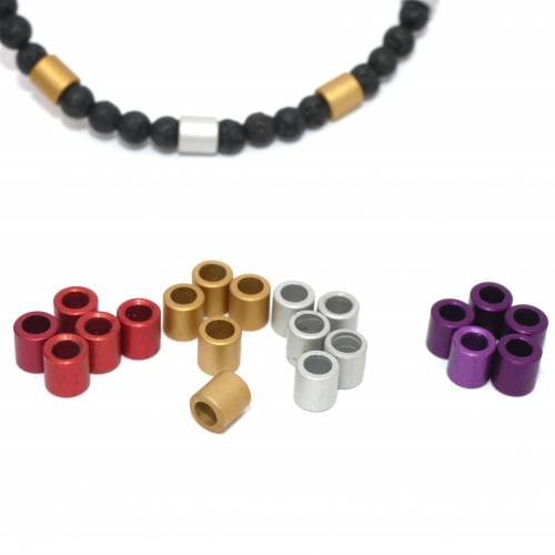 5 Stück Aluminium Eloxa lHülsen,satin-glanz, eloxierte Metall Röhrchen, nach Farbauswahl ca 5x5mm innen 3mm