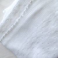 Weiße gestrickte Braut-Stola aus Baumwolle-Kaschmir, zarter Brautschal, Umschlagtuch für die Hochzeit, Sommerschal Bild 6