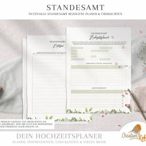 STANDESAMT PLANER • Digitaler HOCHZEITSPLANER deutsch mit 103 PDF Seiten Bild 2