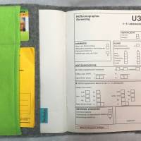 personalisierte U-Heft Hülle "Propeller-Dino" aus Filz, Bild 2
